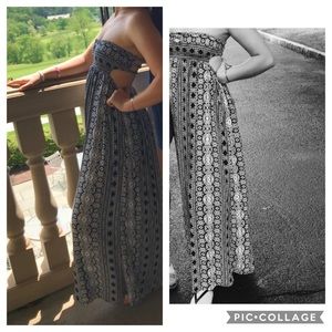 Strapless woman’s maxi dress